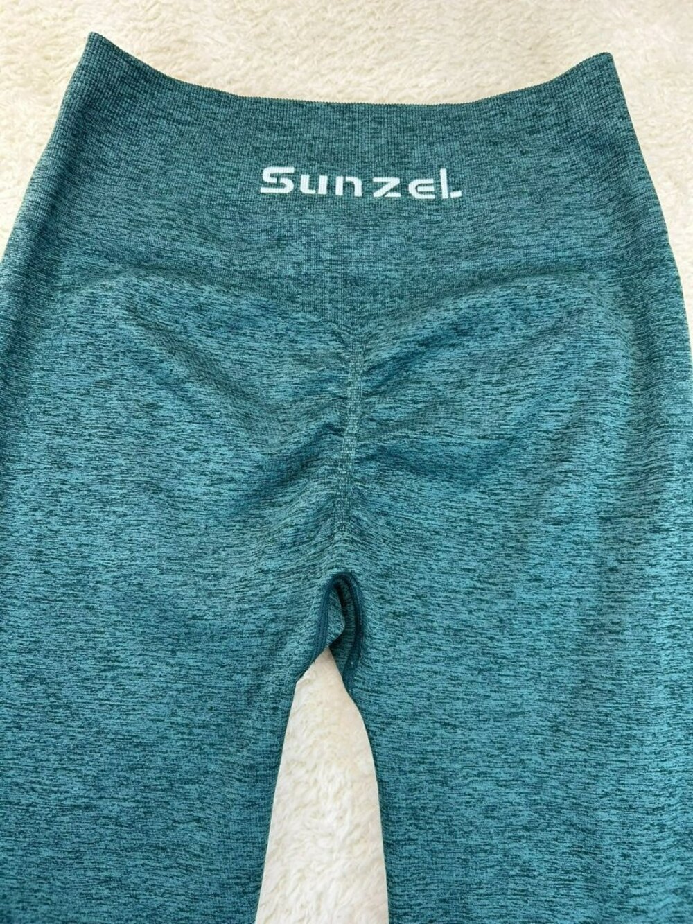 Sunzel Womens High-Waist Leggings Green M Nylon Blend Seamless Good Condition - Picture 2 of 4
